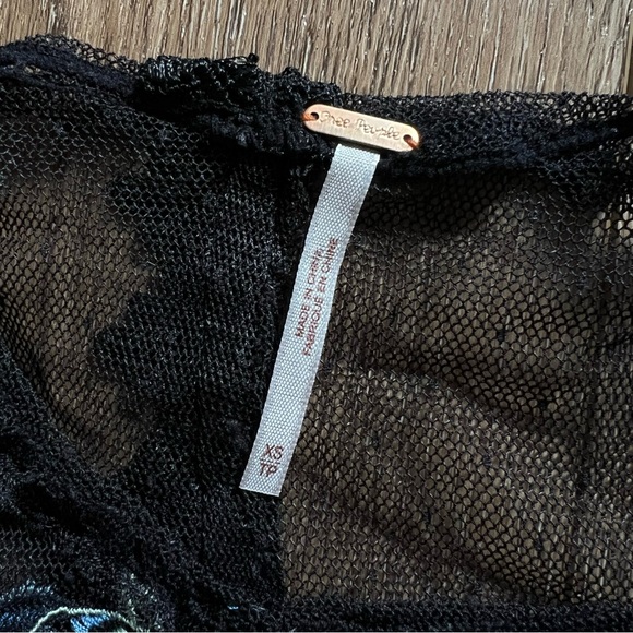 Free People Embroidered Whimsigoth Long Sleeve Mesh Maxi Dress Fairy Grunge Boho - Picture 5 of 6